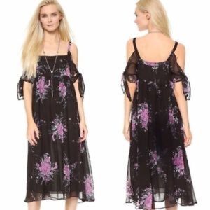 Tied to You floral midi dress in midnight